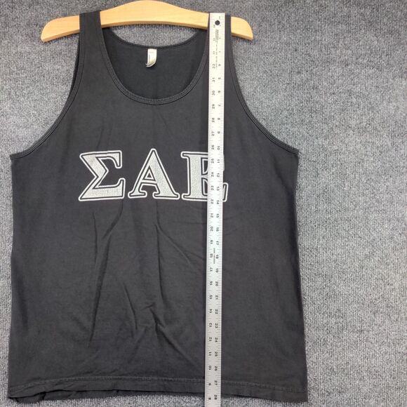 American Apparel Men's Sigma Alpha Epsilon Graphic Tank Top Black Large - Picture 11 of 13